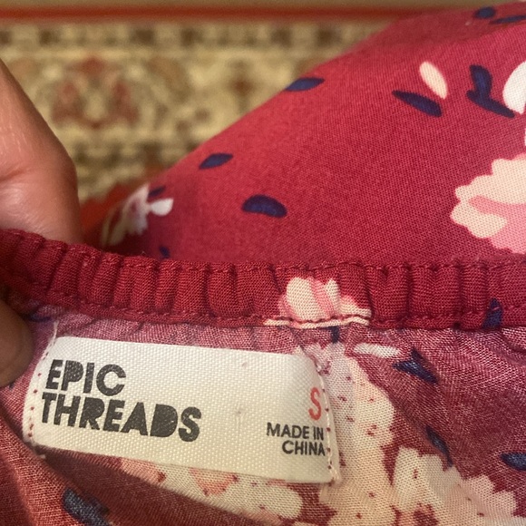 Girls maxi burgundy floral dress - Picture 6 of 7